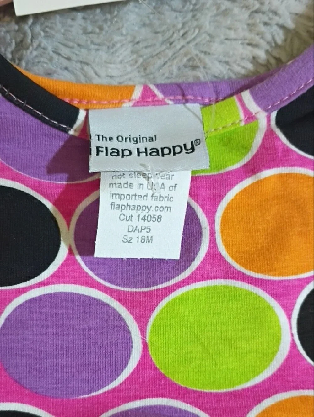 Flap Happy Girls Polka Dot Top in Pink, Purple, Lime, Orange & Black